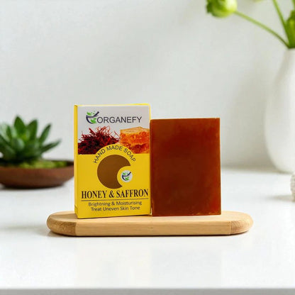 HONEY & SAFFRON NATURAL HAND MADE SOAP BY ORGANEFY