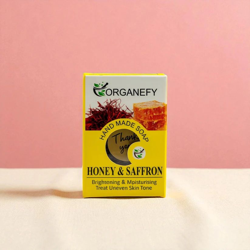 HONEY & SAFFRON NATURAL HAND MADE SOAP BY ORGANEFY